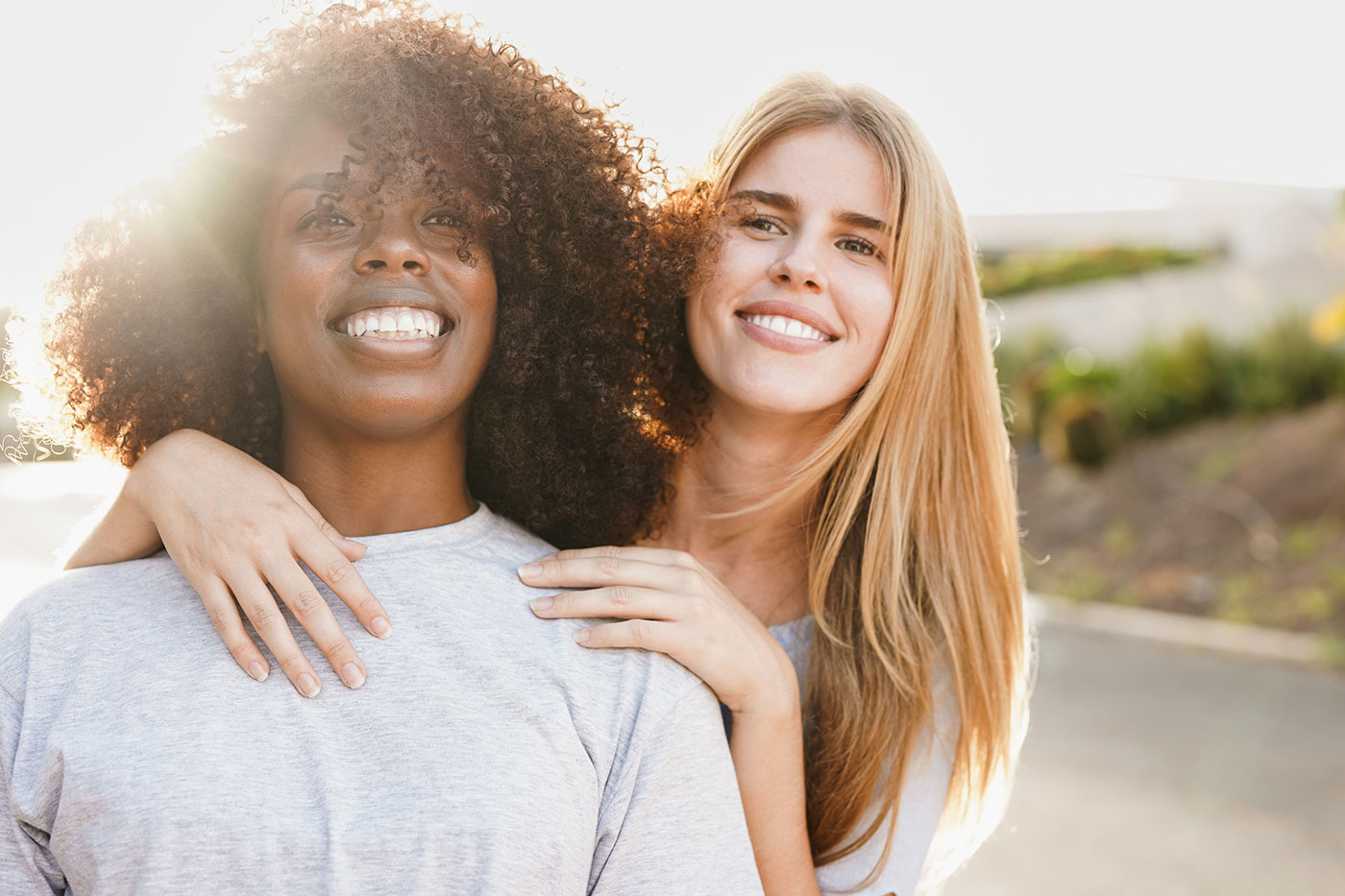 women smiling